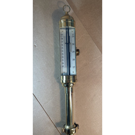 RARE Brass Stick Ship Gimbal Barometer Marine Nautical VINTAGE BOAT GAUGE 89S19