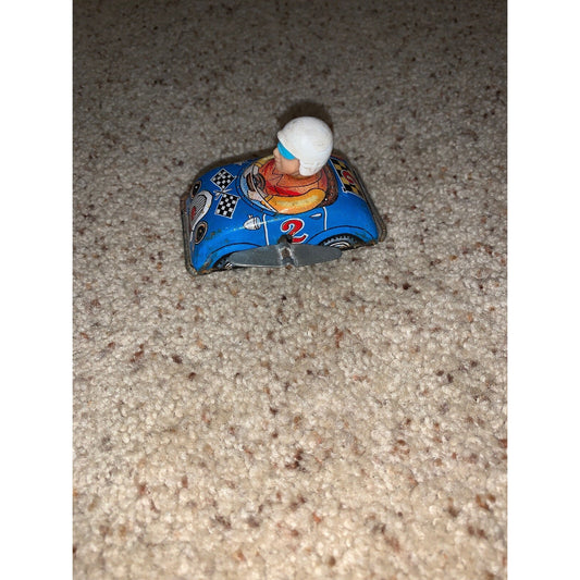 vintage Tin Wind Up mini Race Car 2 #2 stars