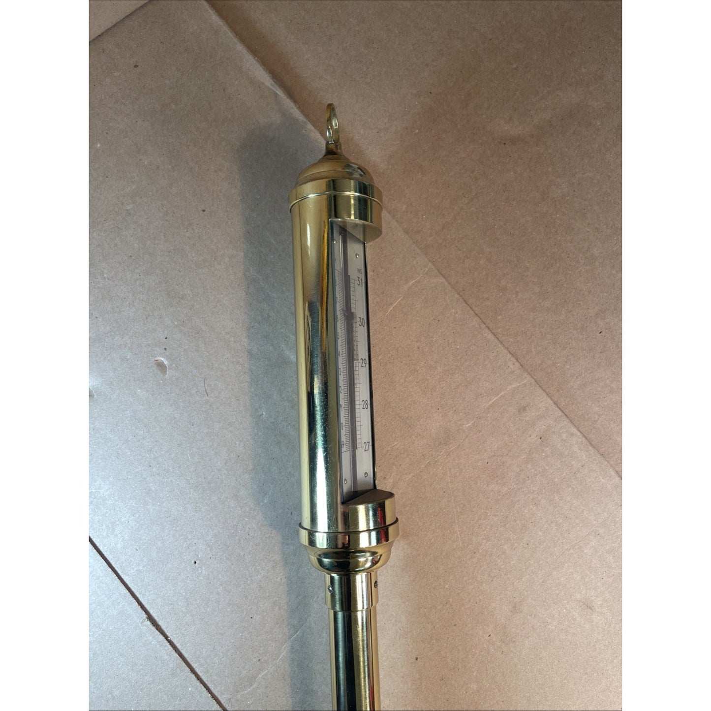 RARE Brass Stick Ship Gimbal Barometer Marine Nautical VINTAGE BOAT GAUGE 89S19