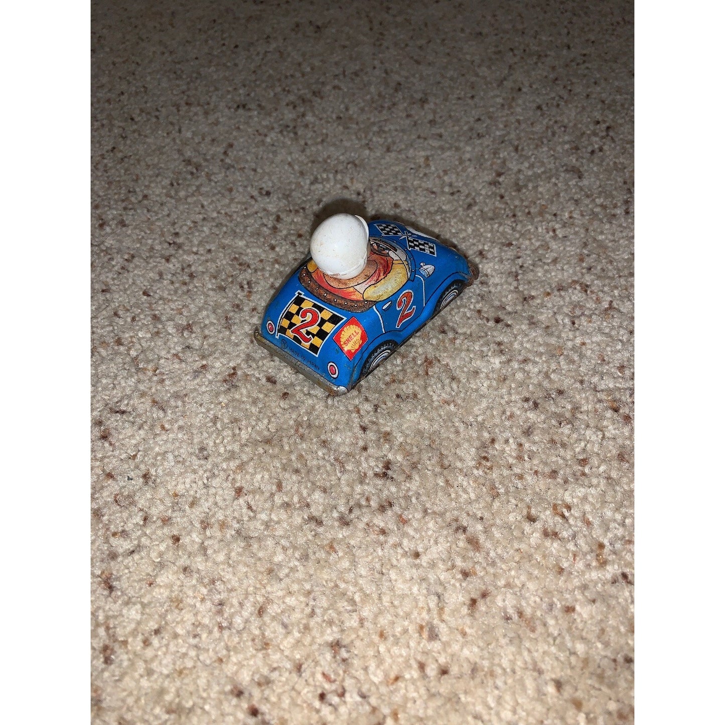 vintage Tin Wind Up mini Race Car 2 #2 stars